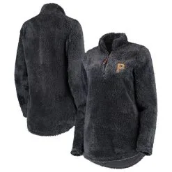 San Diego Padres Store 21 Soft As A Grape Women's Charcoal Pittsburgh Pirates Sherpa Quarter-Zip Pullover Sweatshirt
