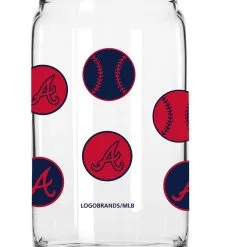 Logo Brands Atlanta Braves 16oz. Smiley Can Glass